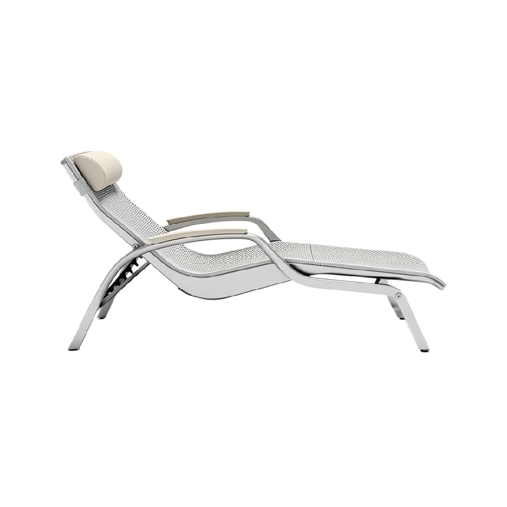 Moderne Ligstoel met Aluminium Frame en Aanpasbare Rugleuning